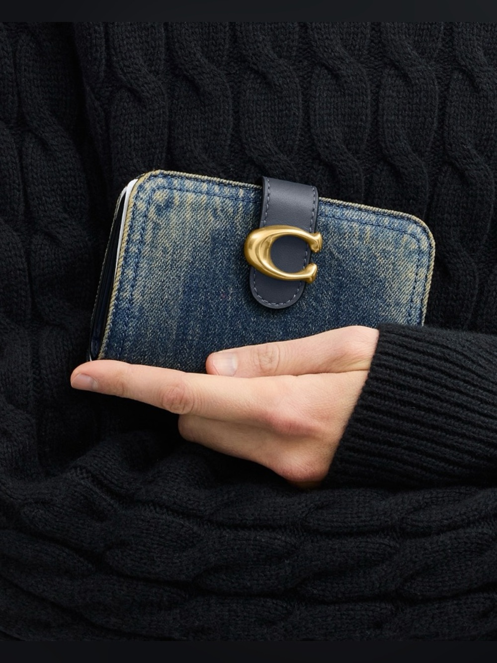 Authentic Coach Tabby Denim Snap Wallet New With Tags Never Used - Picture 7 of 8